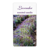 Lavendel veld geurkaars Aangepast label (Voorkant)