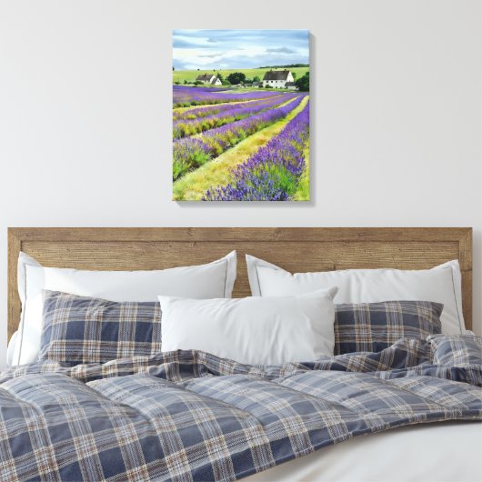 Lavendel Veld & Natuur Kunst Canvas Afdruk (Insitu (Slaapkamer))