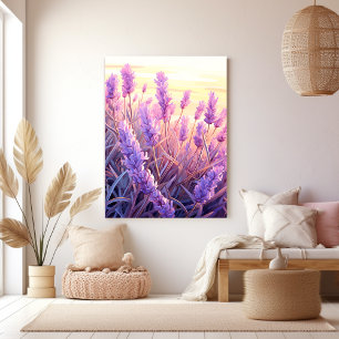 Lavendel veld zonneschijn canvas afdruk