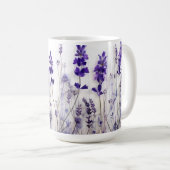 Lavendel Velden 15 oz Koffie Mok (Voorkant rechts)