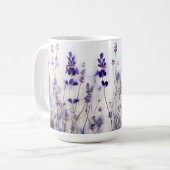 Lavendel Velden 15 oz Koffie Mok (Voorkant links)