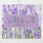 Lavendel Velden Bruiloftsmousserende Wijnlabel Sparkling Wijnetiket (Enkel label)