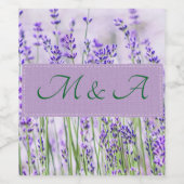 Lavendel Velden Trouwen Eten en Drinken Label Wijn Etiket (Enkel label)