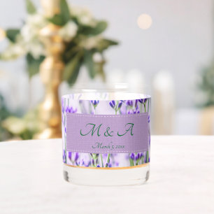 Lavendel Velden Trouwen Gedrukt Rocks Glas