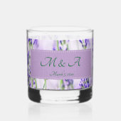 Lavendel Velden Trouwen Gedrukt Rocks Glas (Achterkant)