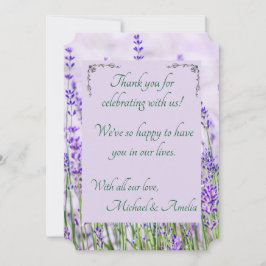 Lavendel Velden Trouwhoek Dank u kaart