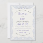 Lavendel Velden van Blauwe Westerne Huwelijksuitno Kaart (Voorkant)