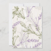 Lavendel Velden van Blauwe Westerne Huwelijksuitno Kaart (Achterkant)