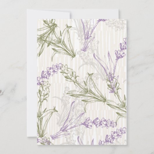 Lavendel Velden van Blauwe Westerne Huwelijksuitno Kaart (Achterkant)