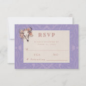 Lavendel Velden Westerne Huwelijksreactie RSVP Kaa Kaartje (Voorkant)