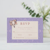 Lavendel Velden Westerne Huwelijksreactie RSVP Kaa Kaartje (Staand voorkant)