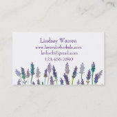 Lavendel Veldkruid Waterverf Bloemen Visitekaartje (Achterkant)