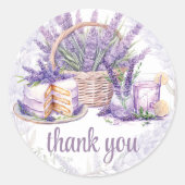 Lavendel Verjaardag Waterverf Brunch Bedankt Ronde Sticker (Voorkant)