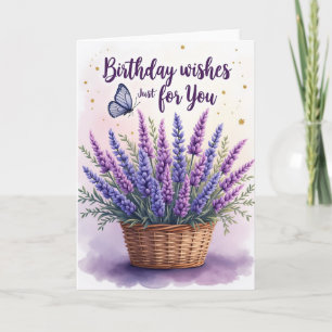 Lavendel Verjaardagsboeket Kaart