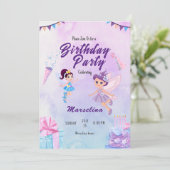 Lavendel Verjaardagsfeest Uitnodiging Kaart voor M (Staand voorkant)