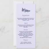 Lavendel verjaardagsprogramma dinerkaart kaart (Achterkant)