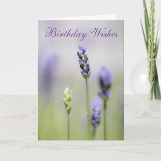 Lavendel verjaardagswensen kaart (Voorkant)