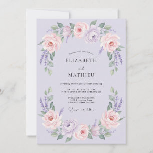 Lavendel Verleidelijke Romantische Bruiloft Kaart