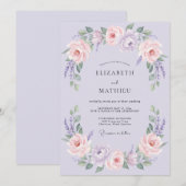 Lavendel Verleidelijke Romantische Bruiloft Kaart (Voorkant / Achterkant)