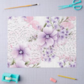 Lavendel Victoriaans Bloemen & Kant Decoupage Tissuepapier (Craft)