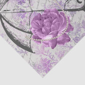 Lavendel Victoriaans Ephemera Bloemen Land Chic Tissuepapier (Detail)