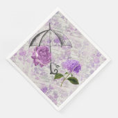 Lavendel Victoriaanse Ephemera Bloemige Landelijke Servet (Hoek)