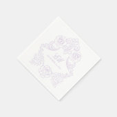 Lavendel Victoriaanse Wapen Monogram Bruiloft Servet (Hoek)
