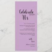 Lavendel Vier Met Ons Tafelkaartjes Programmakaart (Voorkant)