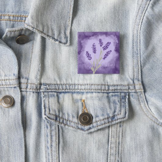 Lavendel Vierkante Button 5,1 Cm (In situ)