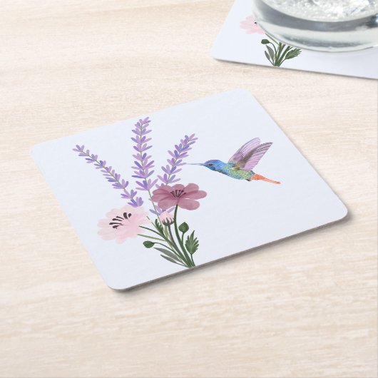 Lavendel Vierkante Onderzetter Set (Schuin)