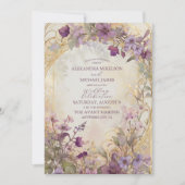 Lavendel Vintage bruiloft Art Nouveau Mucha Kaart (Voorkant)