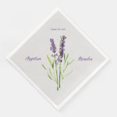 Lavendel vintage in lichtgrijs - trouwdag servet (Hoek)