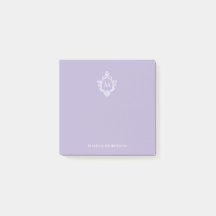 Lavendel Vintage Monogram Naam Sierlijk Wapen Paar