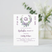 Lavendel violet 2025 Uitnodiging voor afstudeerfee (Staand voorkant)