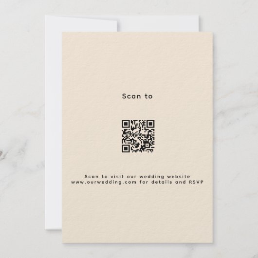 Lavendel violet beige QR code RSVP luxe bruiloft Kaart (Achterkant)