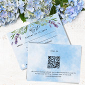 Lavendel violet blauw menu QR bruiloft RSVP reacti