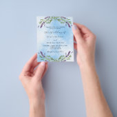 Lavendel violet blauw QR budget bruiloft uitnodigi Flyer (Hand)