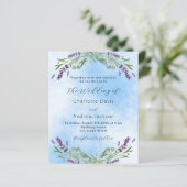 Lavendel violet blauw QR huwelijksuitnodiging (Staand voorkant)