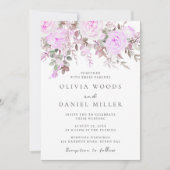 Lavendel & Violet Bloemen Huwelijk Kaart (Voorkant)