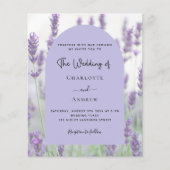 Lavendel violet bloemenboog QR RSVP budget bruilof (Voorkant)