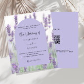 Lavendel violet bloemenboog QR RSVP budget bruilof
