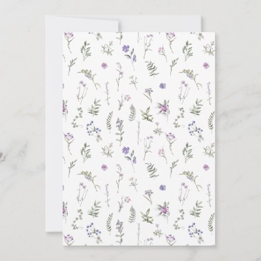 Lavendel violet bloemenbruiloft tafel nummers kaart (Achterkant)