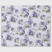 Lavendel violet bloemig elegant cadeaupapier (Vlak)