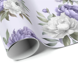 Lavendel violet bloemig elegant cadeaupapier