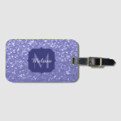 Lavendel violet fonkelt glitter bling Monogram Bagagelabel (Voorkant (horizontaal))