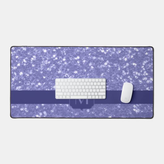 Lavendel violet fonkelt glitter bling Monogram Bureaumat (Keyboard & Muis)