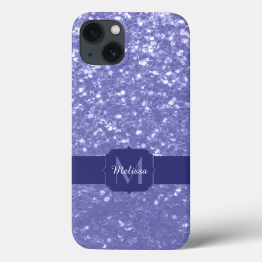 Lavendel violet fonkelt glitter bling Monogram Case-Mate iPhone Case (Achterkant)