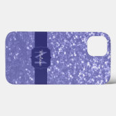 Lavendel violet fonkelt glitter bling Monogram Case-Mate iPhone Case (Achterkant (horizontaal))