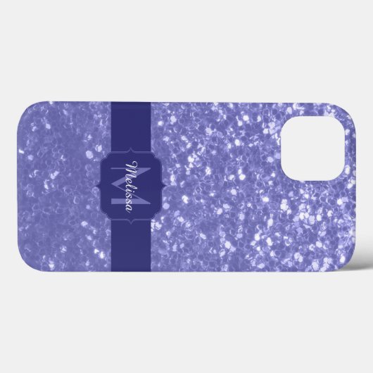 Lavendel violet fonkelt glitter bling Monogram Case-Mate iPhone Case (Achterkant (horizontaal))