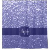 Lavendel violet fonkelt glitter bling Monogram Douchegordijn (Voorkant)